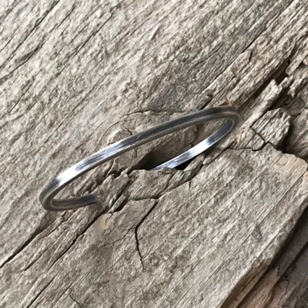 Square Open Cuff Bangle Bracelet 19g (.7oz), 3mm Wide - Picture 4 of 5